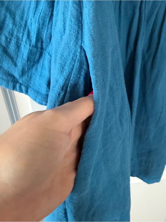 Free People Sunnier With You Blue Smocked Square-Neck Mini Dress XS - Picture 8 of 13